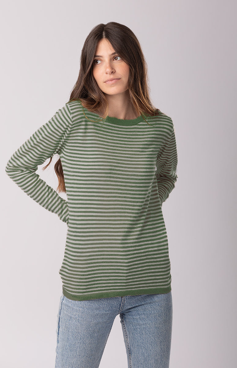 Maglia a righe maniche lunghe on sale