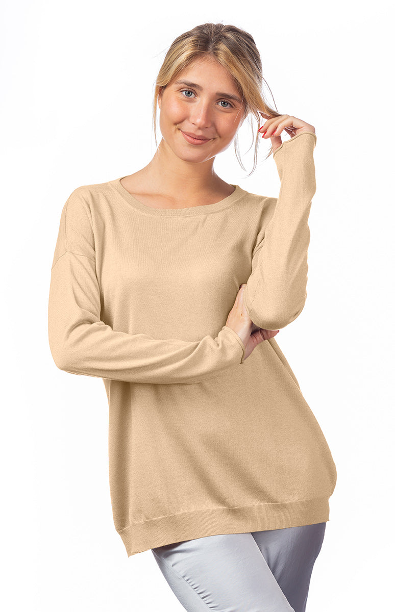 Extrafine Women's Silk Cashmere Boat Neck