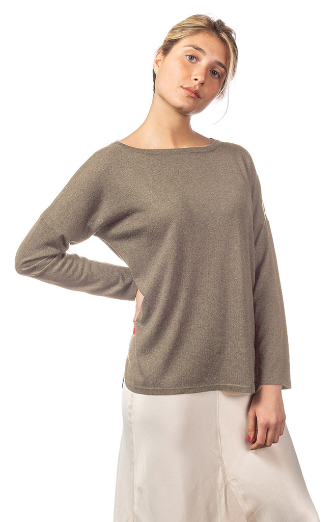 Women's Silk Cashmere Boat Neck Sweater – ONECASHMERE